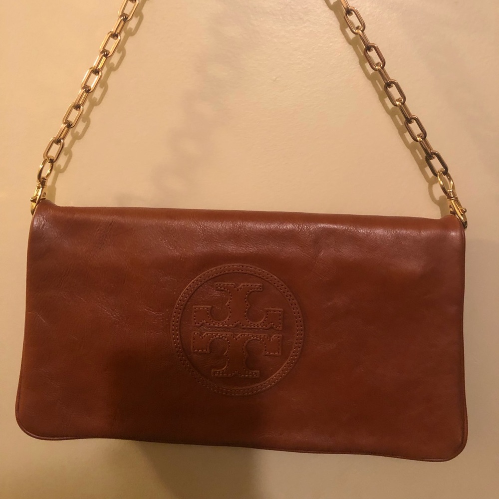 Tory Burch Brown Leather Clutch